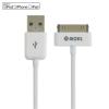 Moki ACC-MUSB30CAB SynCharge USB-A to 30-Pin Cable - White MFi Certified - iPhone 4/4s / iPod / iPad
