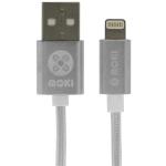 Moki ACC-MSTLCAPO SynCharge USB-A to Lightning Cable - 10cm - Silver Braided - Pocket Size