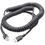 Zebra CBA-U09-C15ZAR USB Scanner Cable - 4.6m for Motorola Scanners - Coiled - Series A - RoHS compliant