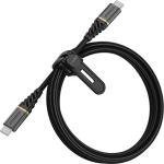 OtterBox 1M Premium USB-C to USB-C - Glamour Black, Rugged, Braided nylon, Fast Charge Cable Premium construction with an anodized aluminum finish,Supports USB Power Delivery fast charging technology