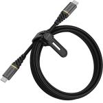 OtterBox USB-C Cable - 2m - Black Premium - Braided Nylon - Anodized Aluminum - USB PD