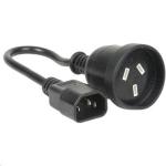 RackPower CM1CN030 IEC C14 10A plug to 10A 3 pin socket on 0.3m1mm2 black lead For Powering Device from UPS IEC Connectors
