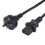 Dynamix C-POWERC 10A 3 Pin Plug to IEC C13 Power Cord - 1.8m - Black 1.0mm Copper Core - SAA Approved - AU/NZ - 240V