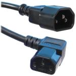 RackPower CM0CC100-SL 10A C14 to C13 Cable - 1m - Black Left-Hand Angled Socket - 0.75mm2 - PVC