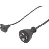 RackPower CM0NF200-SB 10A 2-Pin to C7 Cable - 2m - Black Angled Socket - 0.75mm2 - PVC