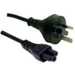 RackPower CM0NL030 10A 3-Pin to C5 Cable - 30cm - Black Clover Socket - 0.75mm2 - PVC