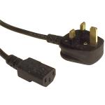 RackPower CM0UC200 10A UK Plug to C13 Cable - 2m - Black 10A Fused Plug - 0.75mm2 - PVC