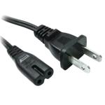 RackPower CM18AF200 10A NEMA 1-15P to C7 Cable - 2m - Black Figure 8 Socket - 18AWG - PVC