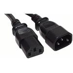 RackPower CM1CC100 10A C14 to C13 Cable - 1m - Black 1mm2 - PVC