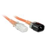 RackPower CM1CC100M 10A C14 to C13 Cable - 1m - Orange Clear Plug - Clear Socket - 1mm2 - PVC