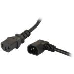 RackPower CM1CC100-PR 10A C14 to C13 Cable - 1m - Black Right-Hand Angled Plug - 1mm2 - PVC