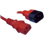 RackPower CM1CC100R 10A C14 to C13 Cable - 1m - Red 1mm2 - PVC