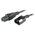 RackPower CM1CH100 10A C14 to C15 Cable - 1m - Black 120C High Temp Socket - 1mm2 - Rubber
