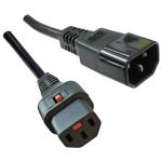 IEC-Lock IEC C14 to C13 Power Cable - 50cm - Black 10A - IEC-Lock - 1mm2