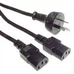 RackPower CM1NCC200 10A - 2x C13 Power Splitter Cable - 2m - Black 0.6m to Junction - 1.4m to Sockets - 1mm2 to Junction - 0.75mm2 to Sockets - PVC