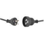RackPower CM1NN1500 10A 3-Pin to 3-Pin Socket Cable - 15m - Black 1mm2 - PVC
