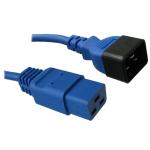 RackPower CM2CC250B 16A C20 to C19 Cable - 2.5m - Blue 1.5mm2 - PVC