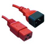 RackPower CM2CC250R 16A C20 to C19 Cable - 2.5m - Red 1.5mm2 - PVC