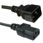 RackPower CM2CC300-21 16A - 10A C13 C20 to C13 Cable - 3m - Black 1.5mm2 - PVC