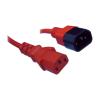 RackPower 10A C14 to C13 Cable - 1.5m - Red 1mm2 - PVC