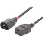 Eaton ACL158-04 IEC C14 to C19 Power Cord - 40cm - Black / Red 10A