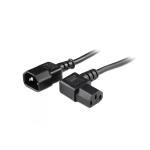 RackPower CM0CC100-SR 10A C14 to C13 Cable - 1m - Black Right-Hand Angled Socket - 0.75mm2 - PVC
