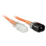 RackPower CM1CC030M 10A C14 to C13 Cable - 30cm - Orange Clear Plug - Clear Socket - 1mm2 - PVC
