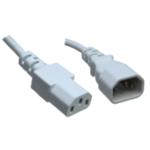 RackPower CM1CC600W 10A C14 to C13 Cable - 6m - White 1mm2 - PVC