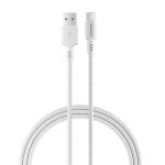 RockRose Asics AC USB-A to USB-C Cable - 1m - Light Grey TPE Connector - Braided Cord