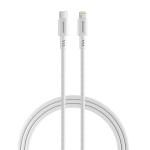 RockRose Asics CL 27W USB-C to Lightning Cable - 1m - Light Grey TPE Connector - Braided Cord