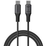 RockRose Powerline Pro Max 240W USB-C to USB-C Cable - 3m - Dark Grey - Kevlar Fiber Braided - 70kg Tension - 10000+ Plug / Pull - 5000 Bending Test