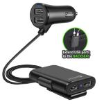 Sansai IPH-706E 4-port USB Car Changer W/1.8m Cable