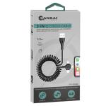 Sansai IPH-0906C 3-IN-1 Coiled Charging Cable - Coiled random colour ( black or white)