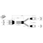Supermicro Slimline x8 Straight to 2x Slimline x4 Straight Cable - 64cm FFC - 100 Ohm
