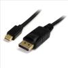 StarTech.com MDP2DPMM6 4K x 2K Mini DisplayPort to DisplayPort 1.2 Cable - 2m (6ft) - Black 4K x 2K UHD Mini DP to DP Cable for monitor / mDP to DP Converter Cord - Male to Male