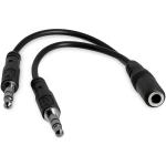StarTech.com MUYHSFMM 3.5mm 4-Position to 2x 3-Position Headset Splitter Adapter 3.5mm 4 Position to 2x 3 Position 3.5mm Headset Splitter Adapter / Connect a 4-Position Headset to a Computer that has Separate Microphone & Audio Ports - Fema