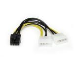 StarTech.com LP4PCIEX8ADP 4-Pin to 8-Pin PCIe Power Cable Adapter - 15cm (6") LP4 to 8 Pin PCIe Power Cable Adapter - Male to Female