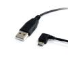 StarTech.com UUSBHAUB3LA USB 2.0 - 480Mbps USB-A to Micro USB Cable - 1m - Black Left Angle - Micro USB - 90 Degree