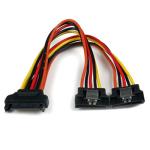 StarTech.com PYO2LSATA SATA Power Splitter Cable - 15cm Latching SATA to 2x latching SATA