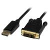 StarTech.com DP2DVIMM6BS 1920x1080 - Active DisplayPort to DVI Cable - 1.8m (6ft) DP 1.2 to DVI-D - Single Link - Converter - Monitor Cable