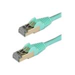 StarTech.com 10 Gigabit - 100W PoE - Cat6A Ethernet Cable - 1m - Aqua Shielded - Snagless - RJ45 - STP - 10GbE Network Cable - Strain Relief - Fluke Tested - UL-TIA Certified