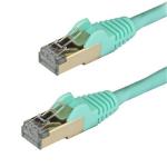 StarTech.com 6ASPAT2MAQ Cat6A - 10 Gigabit - 100W PoE Ethernet Cable - 2m - Aqua Shielded - Snagless - RJ45 - STP - 10GbE Network Cable - Strain Relief - Fluke Tested - UL-TIA Certified