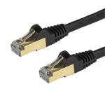 StarTech.com 6ASPAT2MBK Cat6A - 10 Gigabit - 100W PoE Ethernet Cable - 2m - Black Shielded - Snagless - RJ45 - STP - 10GbE Network Cable - Strain Relief - Fluke Tested - UL-TIA Certified