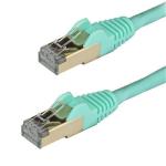 StarTech.com 6ASPAT3MAQ Cat6A - 10 Gigabit - 100W PoE Ethernet Cable - 3m - Aqua Shielded - Snagless - RJ45 - STP - 10GbE Network Cable - Strain Relief - Fluke Tested - UL-TIA Certified