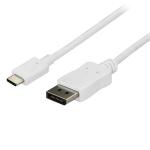 StarTech.com CDP2DPMM6W 4K 60Hz - HBR2 USB-C to DisplayPort Cable - 1.8m (6ft) - White DP 1.2 Alt Mode - USB-C to DP - Thunderbolt 3 Compatible