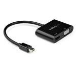 StarTech.com MDP2VGAHD20 Mini DisplayPort to HDMI VGA Adapter - mDP 1.2 HBR2 to HDMI 2.0 (4K 60Hz) or VGA 1080p Video Converter Dongle - Mini DP to HDMI or VGA Monitor - Thunderbolt 2 Compatible