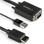 StarTech.com 3m VGA to HDMI Converter Cable with USB Audio Support & Power - Analog to Digital Video Adapter Cable to connect a VGA PC to HDMI Display - 1080p Male to Male Monitor Cable
