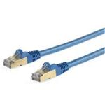 StarTech.com 6ASPAT5MBL Cat6A - 10 Gigabit - 100W PoE Ethernet Cable - 5m - Blue Shielded - Snagless - RJ45 - STP - Patch Cord