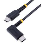 StarTech.com R2CCR-15C-USB-CABLE USB 2.0 - 480Mbps - 60W - 3A USB-C Cable - 15cm - Black Right Angle - 60W PD - 3A - Heavy Duty - Fast Charge - USB 2.0 - Rugged Aramid Fiber - Short USB Charging Cord