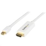 StarTech.com MDP2HDMM2MW 4K 30Hz Mini DisplayPort to HDMI Cable - 2m (6ft) - White 4K 30Hz Video / mDP to HDMI Adapter Cable / Mini DP or Thunderbolt 1/2 Mac / PC to HDMI Monitor / mDP to HDMI Converter Cord - Male to Male